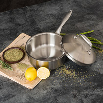 Langma stainless steel milk pot baby baby food supplement Hot milk thickened small soup pot Induction cooker universal 18cm