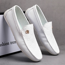 White bean shoes leather young foot man a lazy driver mens shoes summer mens casual skin shoes