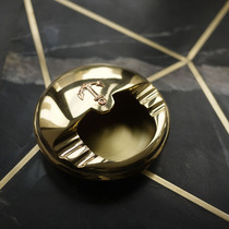 W1962 India Imports Golden Boat Anchor Captain Round Ashtrays To Decorate Ashtrays Home Gifts