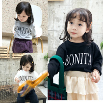 City of beauty girl baby cotton letter T-shirt base shirt 2019 autumn new girls wear wild