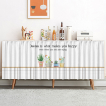 TV cabinet blocking curtain cabinet dust-resistant cloth curtain moving kitchen cabinet slide-shade cloth