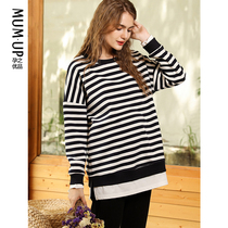 Pregnant Womens Sweaters Spring and Autumn Fashion Leisure Mid-length Sweats Womens Maternity Clothes Autumn and Winter