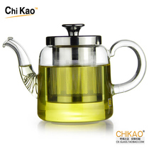 Chic High Bubble Teapot Glass Pot Filter Heating Tea Set Glass Fruit Flower Teapot Stainless Steel Filter Thickening