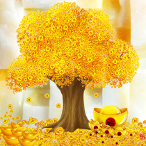 Money Tree Cross embroidered Mona Lisa Xuan Xuan Fortune Tree Shake Money Tree Flowers New 2021 Vertical version Living room small