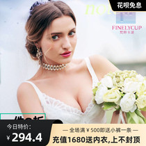 Vanikabo underwear set Crystal love lace sexy ultra-thin gathered adjustable bra big chest cover