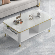 Tea table Small family Type light extravagant modern rock plate Living room Home table minimalist About Nordic storage Cosmetic High Level Sensory Healing Ensemble