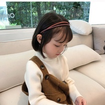 Joker stretch knit semi-turtleneck sweater boys and girls neutral base 2020 spring and winter New Korean baby