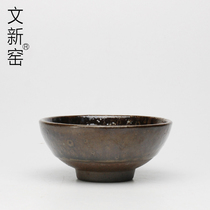 Wenxin Kiln Coarse clay glazed bowl Kung Fu small teacup Handmade Purple sand tea pot Coarse pottery tea cup Japanese tea set