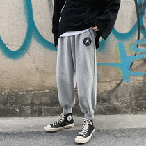 20 Spring and autumn season ins tide brand casual pants mens Korean version of loose-legged all-match Harem pants student sports pants