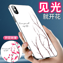(In case of light flowering)Apple x mobile phone shell 2021 new xsmax high-grade female xs silicone iphonex all-inclusive anti-drop xr ultra-thin xmax personality 8x limited edition glass