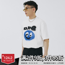 SAMESAME21SS small teardrop print short sleeve T-shirt mens Tide brand loose leisure leaping small neckline couples