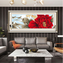 ABV old thirty words embroidery 2019 new Egyptian plush cotton thread precision printing peony flower red makeup plain wrap