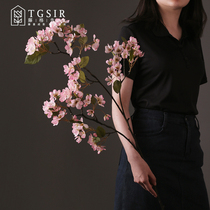 Wild cherry blossom imitation flower ornaments living room porch large landing High branch fake flower silk flower decoration pear flower shooting props