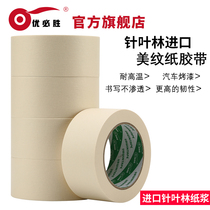 Imported metextured paper adhesive tape High temperature resistant 90 degrees 1 hour Metextured paper Adhesive Tape Car Spray Paint Sheltered Beauty Sew High Sticky Household Hand Ripping Meme Fabric No Residual Meme Paper Adhesive Tapes