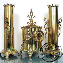 Retro clock exquisite French 18 2kg brass clock vase antique decoration gift living room