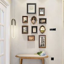  American retro nostalgic entrance wall decoration Photo wall Restaurant aisle photo frame hanging wall photo frame combination creativity