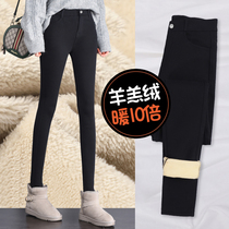 Lamb velvet leggings for women to wear outside 2020 new autumn and winter plus velvet thickened one-piece high waist warm small foot cotton pants