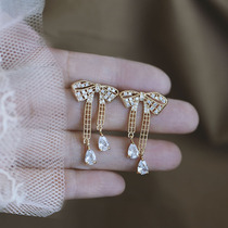 s925 Pure Silver Needle Earrings 2021 New Tide Air Quality Superior Sensory Butterfly Junction suear Inlaid Zircons