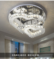 Modern simple personality double heart LED ceiling lamp Stainless steel crystal lamp living room bedroom lighting manufacturer