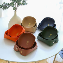 Collect box household cosmetics snack leather in desktop debris packaging box Mega Living room storage box