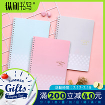 Vertical writing Japanese Guoyu light color cookie student notepad Double spiral easy-to-tear fresh simple notebook