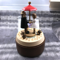 Taiwan jeancard Music Box Cannon Little Red Umbrella Wooden Female Birthday Gift Couple Valentine's Day Music Box