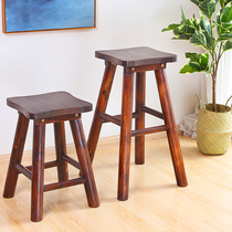 Solid wood bar chair creative log bar chair casual bar chair bar chair retro fashion high foot stool