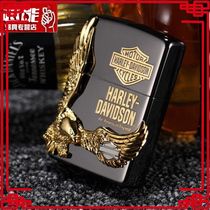 Original imported zippo lighter Japanese edition limited HDP-14 black classic Harley bronze golden eagle