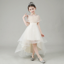  Childrens high-end dresses Girls princess dresses puffy yarn birthday foreign style flower girl dresses girls host catwalk tailoring