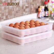 Japan SP SAUCE large capacity egg box egg tray plastic crisper refrigerator with lid refrigerated storage box