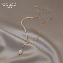 Natural Pearl Necklace Woman Light Extravaganza Design Sensation 2021 New Collarbone Chain Advanced Sensation Accessories Summer