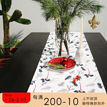 Draft ciaogao original design hand-painted pine leaf pine cone plant natural Nordic style table tea table table flag