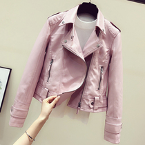 South Korea small leather jacket womens coat short 2021 Spring and Autumn new womens locomotive clothing thin Puskin jacket