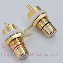 High-grade boutique copper gold-plated AV socket RCA seat Lotus socket power amplifier case 50
