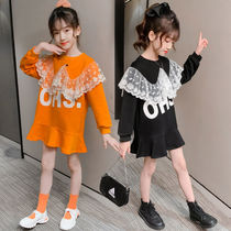 Girl spring and autumn dress 2020 new style girl Autumn childrens clothing sweater princess dress children long sleeve skirt
