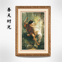 ABV Cross Embroidery Three 2019 New Products Classic characters full of small grid unprinted European oil painting spring time