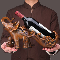 European-style Red Wine Rack Pendulum with elephant Golden Dollar Treasure Wine Cabinet Decorations Creative Living Room Bogu Racks Artwork