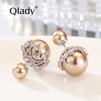 Double Sided Pearl Earrings Earrings Earrings Earrings Woman Pure Silver 2022 New Tide Niche Design Sense Superior Temperament Earrings