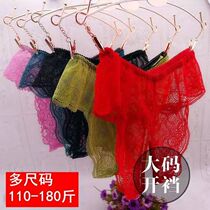 Lace new red sexy plus fattening up overweight girl girl 200 catty pants T-pants T-pants adult