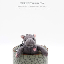 Handmade mini soft cute rhino doll pendant Doll Girl pericardium accessories pendant can be bumpy shape