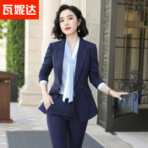 Striped Suit Woman Spring Autumn 2022 Fashion Temperament Western Clothing Interview High-end Positive Dress Work Clothes Career Suit Tooling