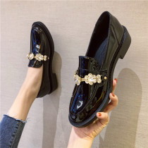 ins tide British style small leather shoes womens 2020 autumn new wild loafers womens retro net red shallow mouth single shoes