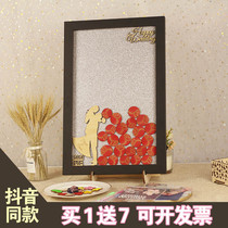 Black gold pine creative wedding ceremony sign-in frame custom love wood chip sign-in book table fingerprint tree customization