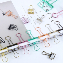 Creative stationery hollow simple metal long tail clip color office storage dovetail clip test paper clip