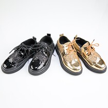 Boy 2021 new middle and Big Boy black English show dress catwalk leather shoes Children suit shoes spring and autumn