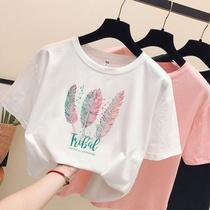 Summer clothing white short sleeve T-shirt schoolgirl 100 hitch Korean version loose half sleeve letter Compassionate Original Juku Wind Bf
