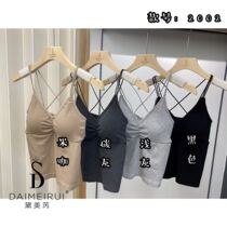 Dime Rey 2002 new sexy crossover merry-back harness female body wrap up pure color slapped bottom vest wrapped in chest underwear