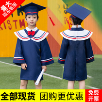 Childrens doctoral uniform kindergarten graduation dress photo graduation robe primary school student graduation photo clothing summer
