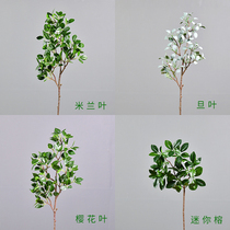 Simulation Milan Mini Banyan Cherry Blossom Fake Leaves Single leaf leaf green Twig leaf flower arrangement Interior decoration Plastic