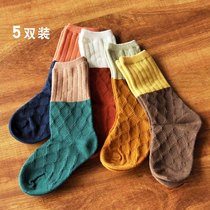 Childrens socks Autumn and winter pure cotton girls  cotton socks Middle tube socks Pile socks Female baby tube socks Childrens socks Long socks